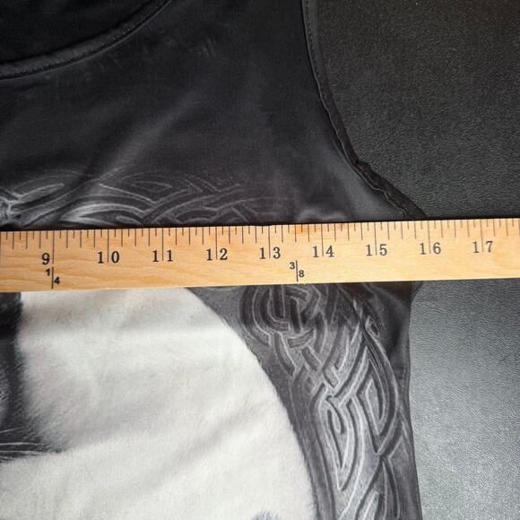 Gothic Y2K Ying Yang Cats Womens Medium Emo Whimsygoth Black Graphic Tank Top - Picture 3 of 10